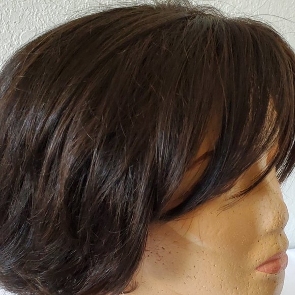 SOLD - Gabor Wig Hand-Tied Lace Front & Mono Part Short Wavy Dark Brown NWT - Picture 4 of 16